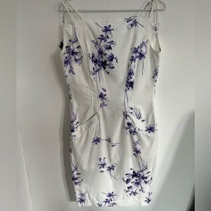 Mugler White Mini Sleeveless Dress